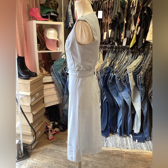 Vintage 70s chambray crop vest pant 2pc set - Picture 2 of 4